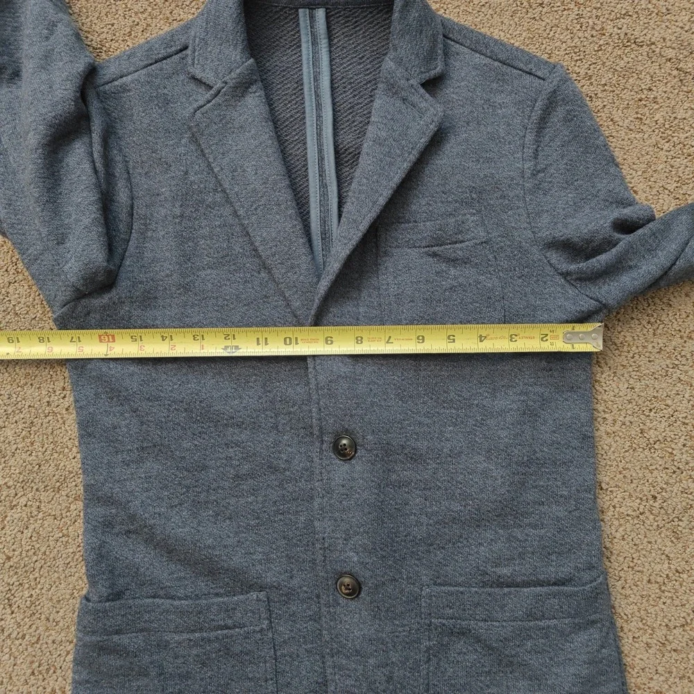 FAHERTY Mens Knit Blazer XS Gray Cotton Blend Casual Prep Tailored Jacket